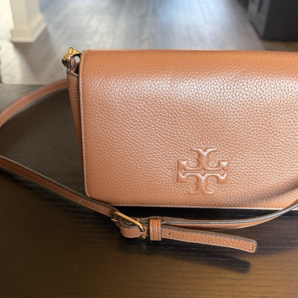Tory Burch Thea Mini Crossbody Bag Tan Brown - Picture 4 of 9